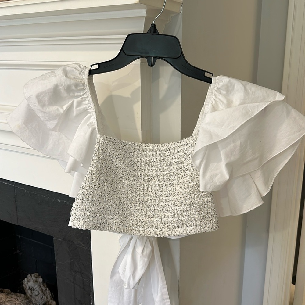 Zara puff sleeve crop top